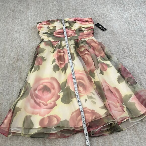 NWT Donna Ricco Floral Strapless Formal Mini Dress 4 Petite - Picture 5 of 12